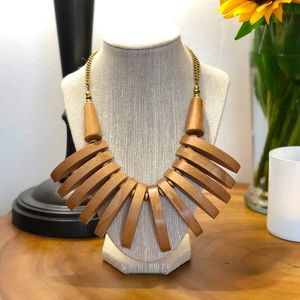 Wooden statement necklace